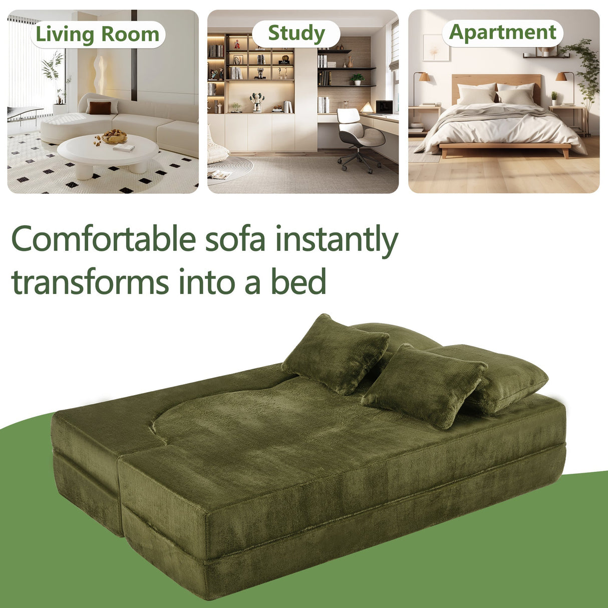 Queen Size Foldable Sofa Bed Chenille Futon Sofa Couch