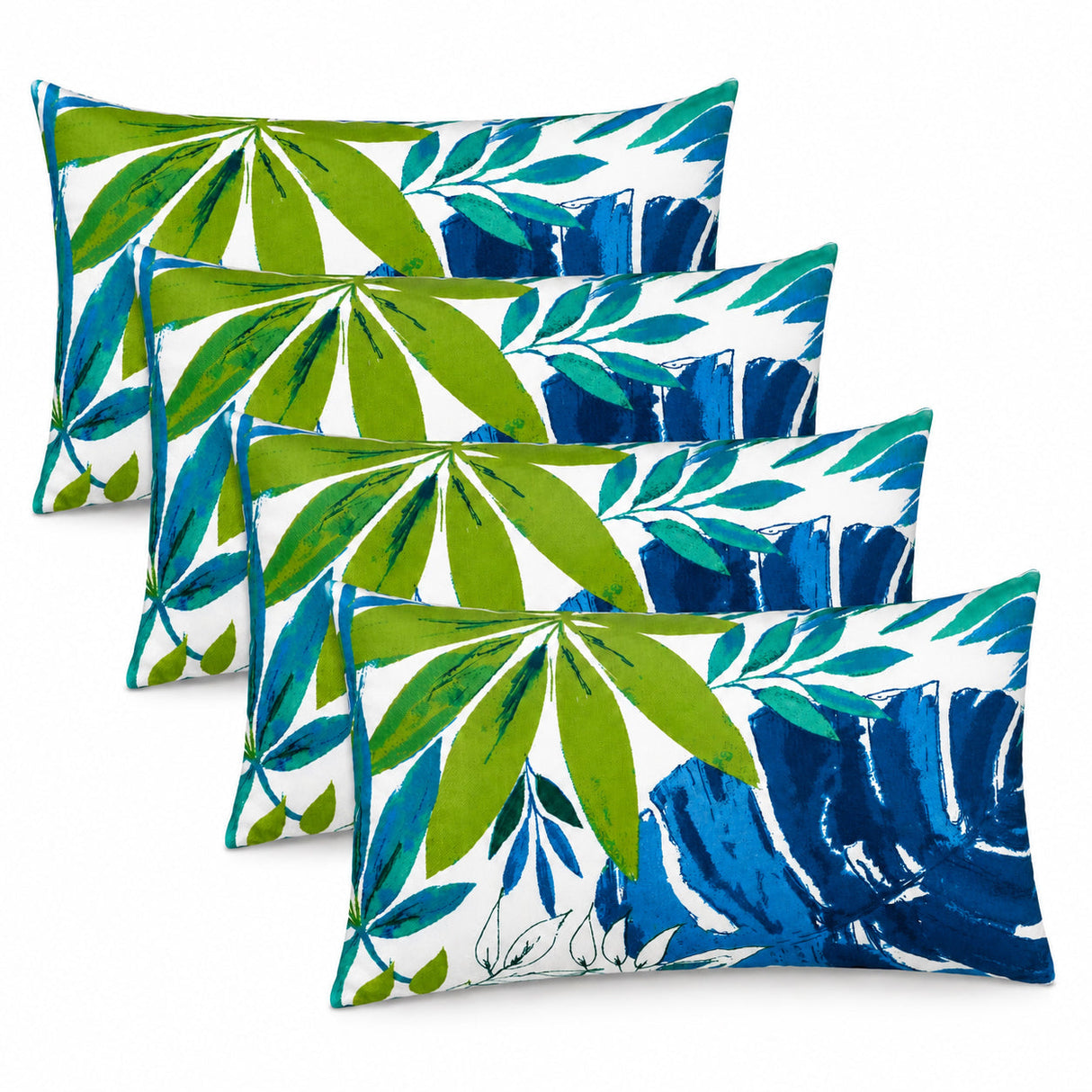 4 Pack Outdoor Lumbar Pillow with Inserts