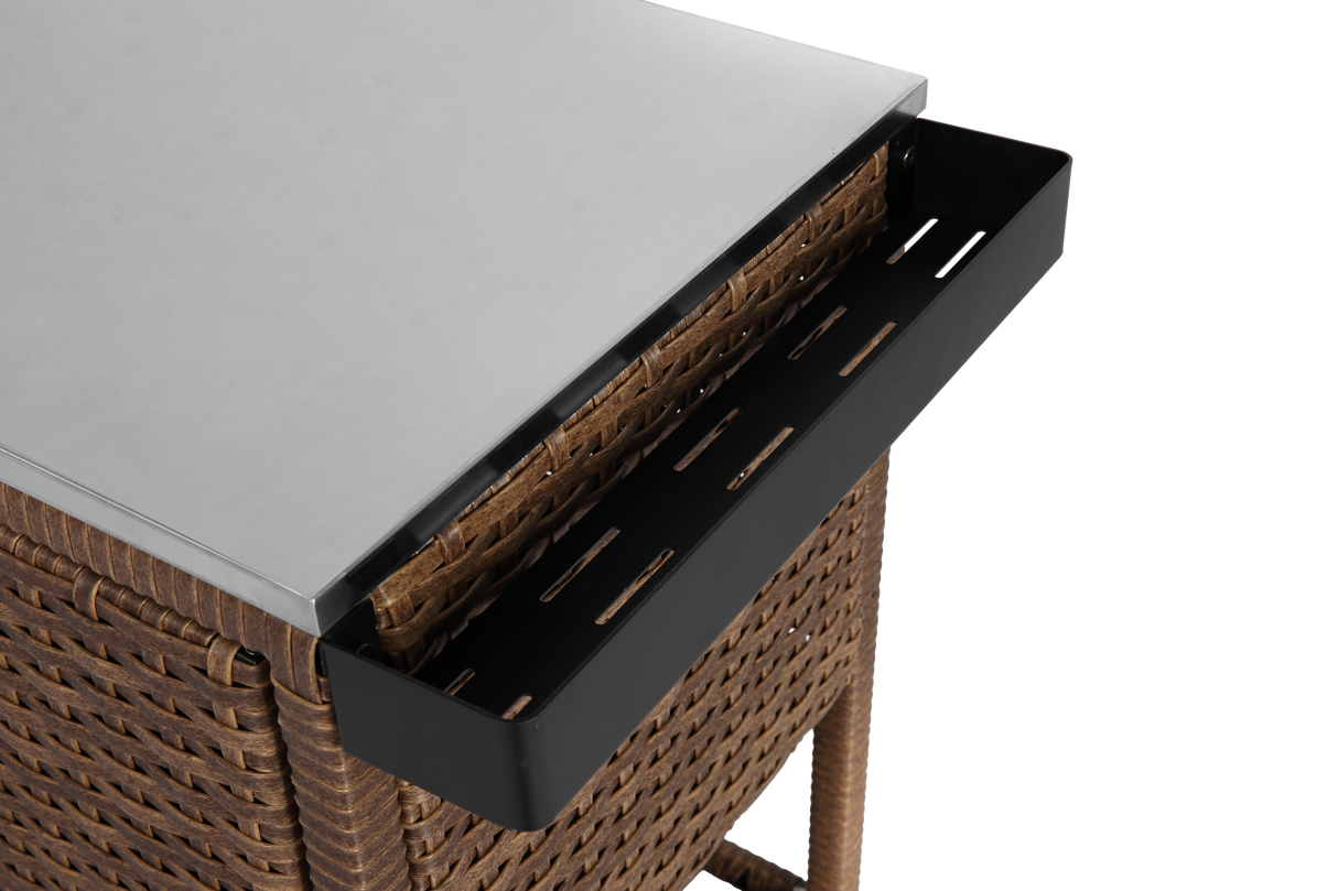 Outdoor Wicker Bar Cart