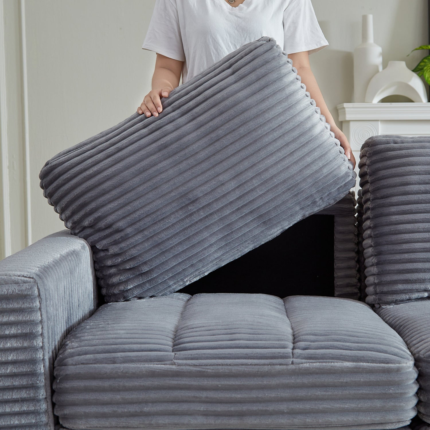 The Beverly Corduroy U-Shaped Sectional Sofa