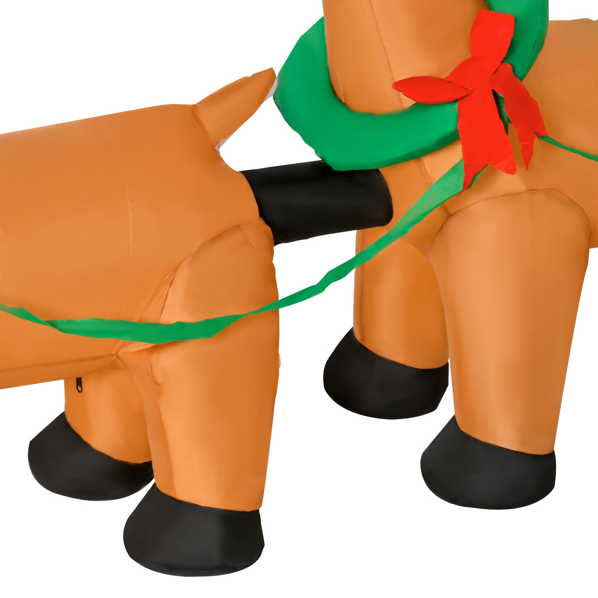 HOMCOM 8ft Long Christmas Inflatable Santa Claus with Sleigh and Reindeer