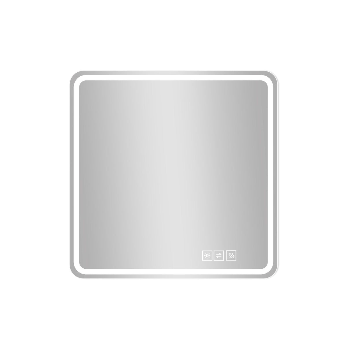 LED Bathroom Mirror with Anti-Fog and Tri-Color Lighting - Pearl Silver