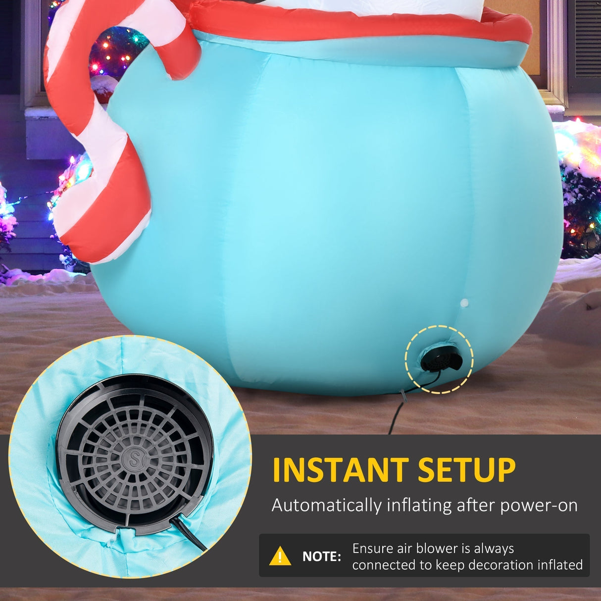 Outsunny 5ft Christmas Inflatable Polar Bear and Penguins Decoration