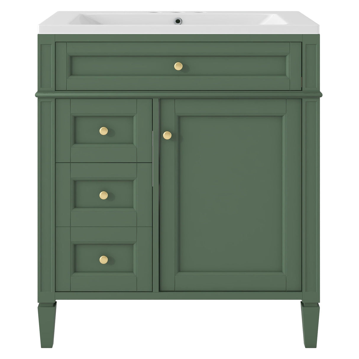 Bathroom Vanity With Medicine Cabinet, Royal Mirror Cabinet, Modern Bathroom Storage Cabinet With 2 Soft Closing Doors And 4 Drawers