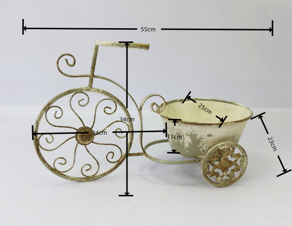 Rustic Bicycle Metal Wire Wall Planter Basket