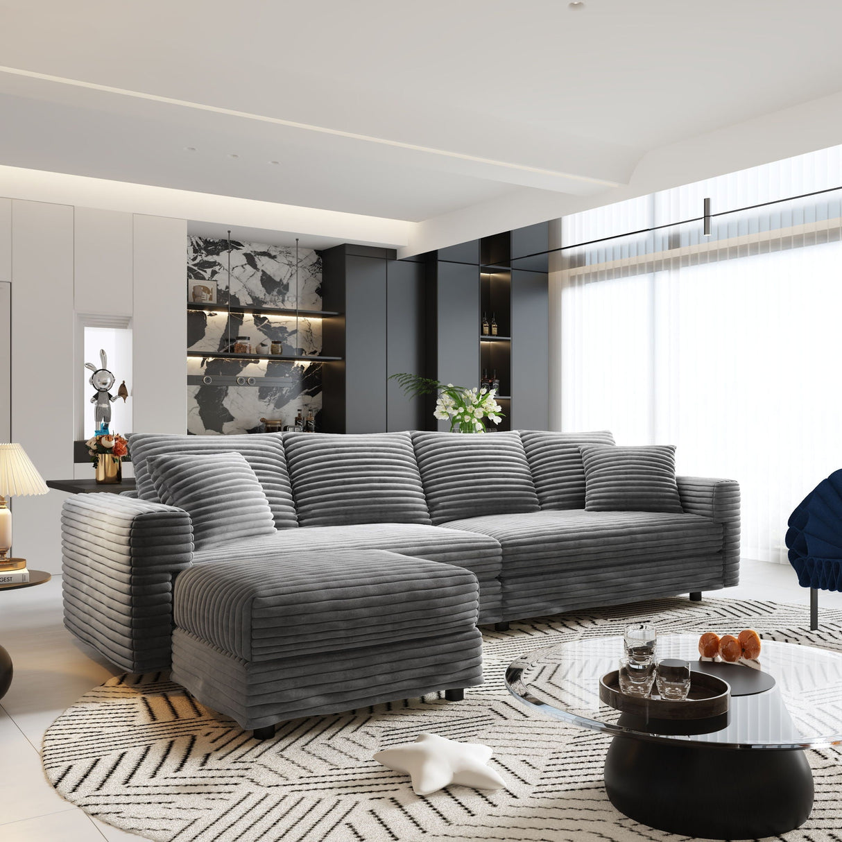 Modern Comfy Upholstered Sofa Cloud Couch & Deep Seat Couches
