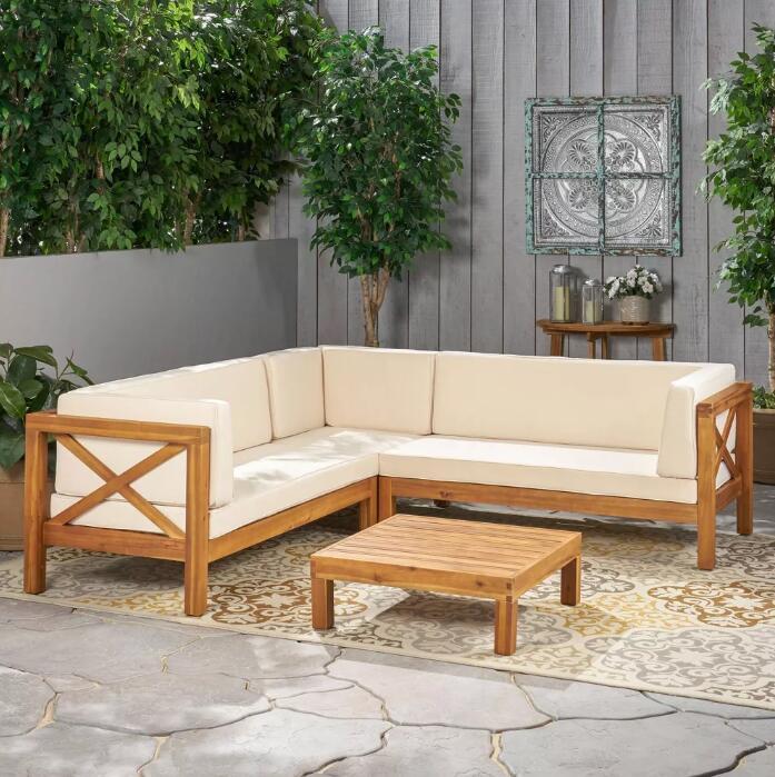 Brava X-Back 4-Piece Sofa Set Beige