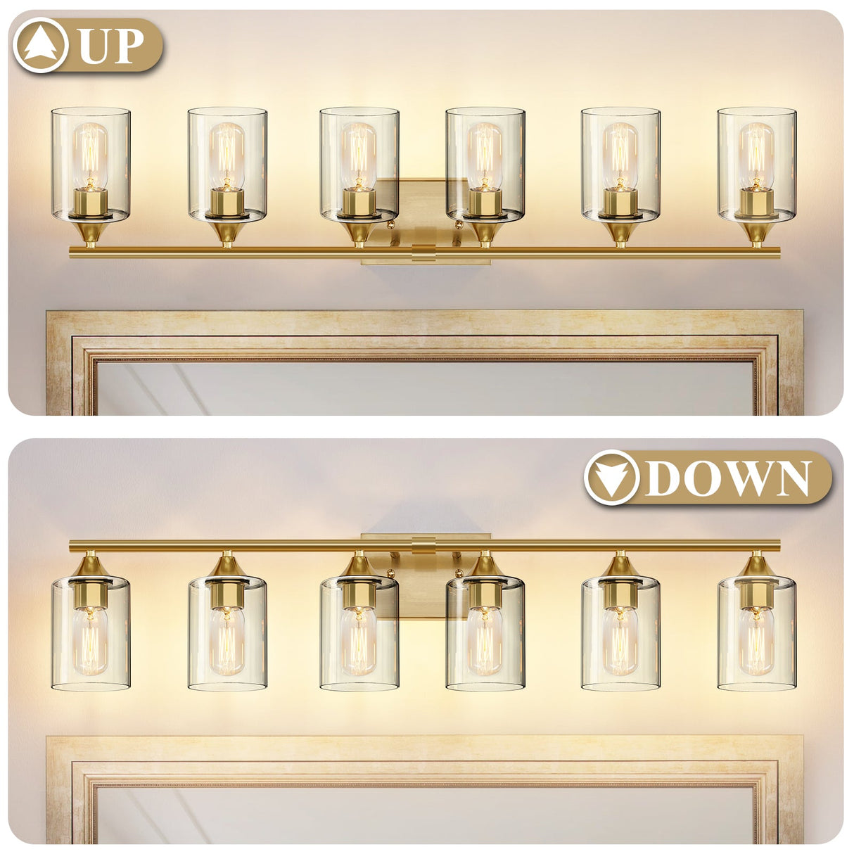 6-Light Brushed Bathroom Lighting
