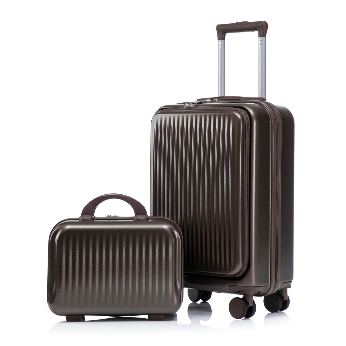 14' & 20' ABS Spinner Wheel Luggage Set with Cosmetic Case