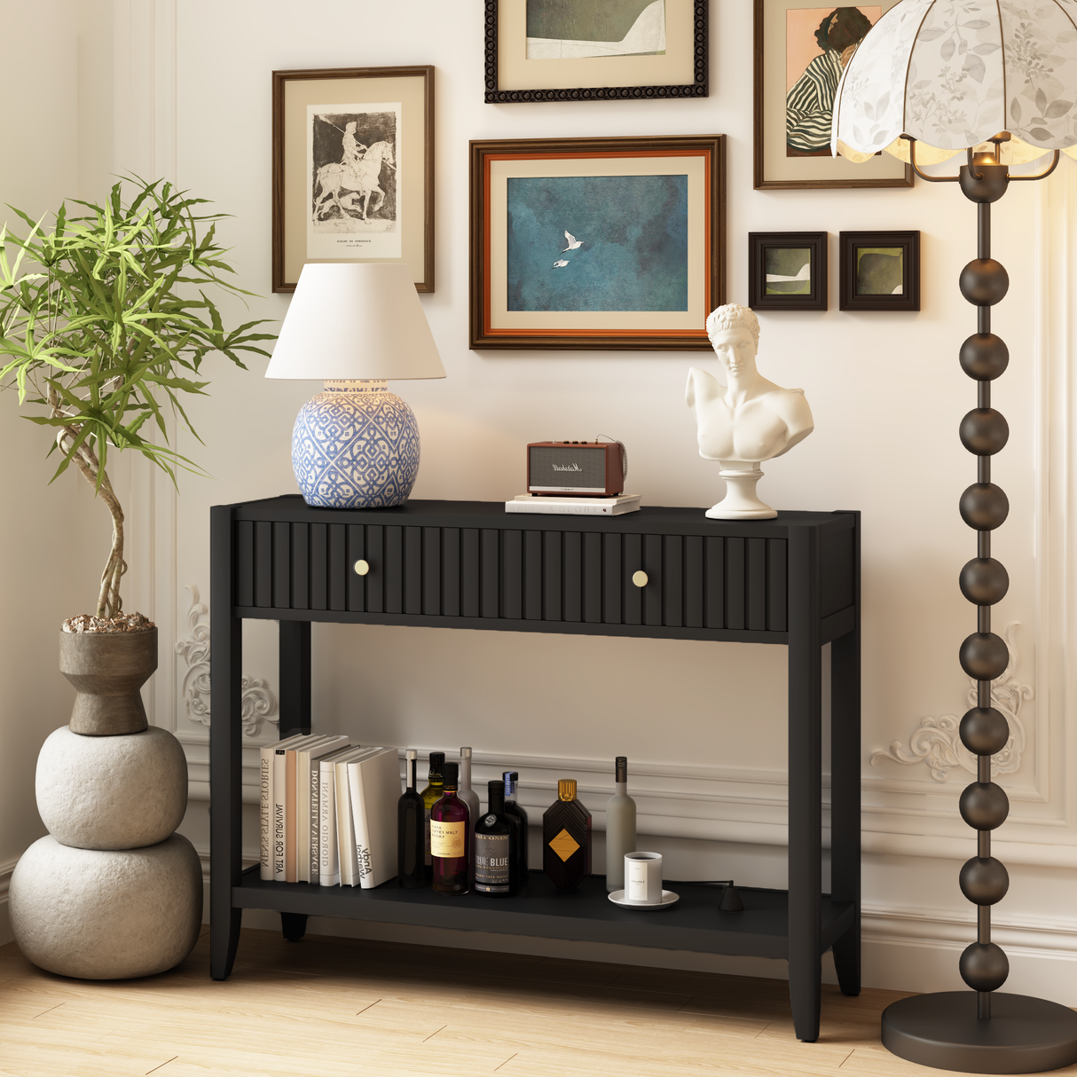 29.53" Tall Console Table with Drawers