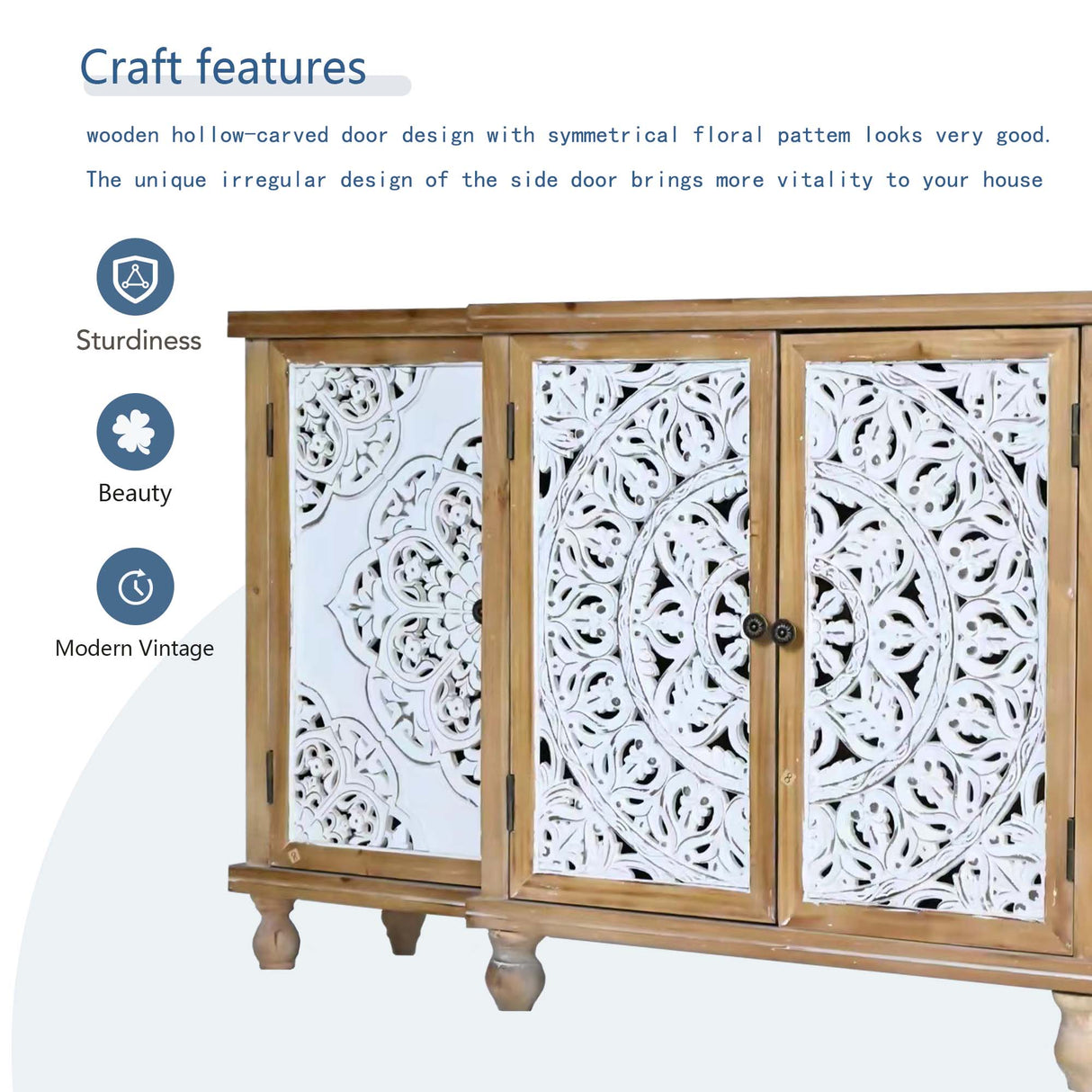 Hollow-Carved Accent Cabinenet
