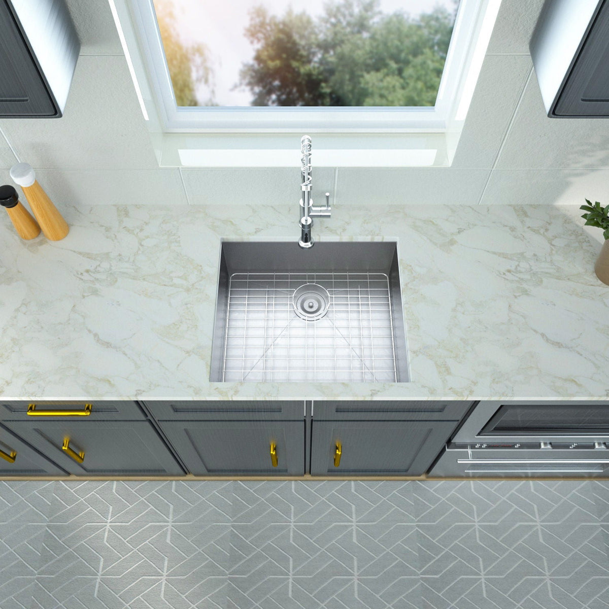 Modern Style Undermount Sink With Stainless Steel, Deep Single Bowl