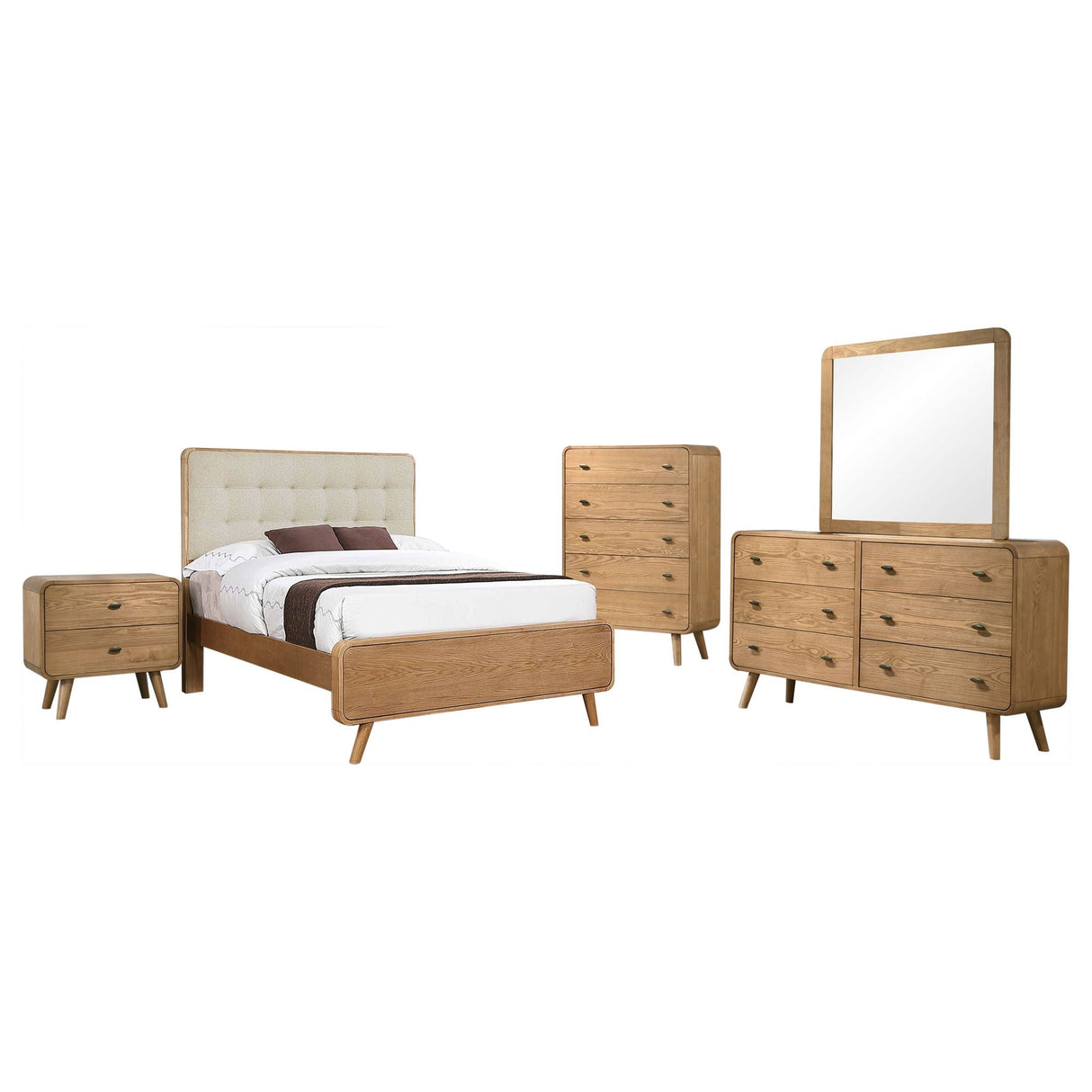 Robyn 5-piece Full Bedroom Set Light Ash