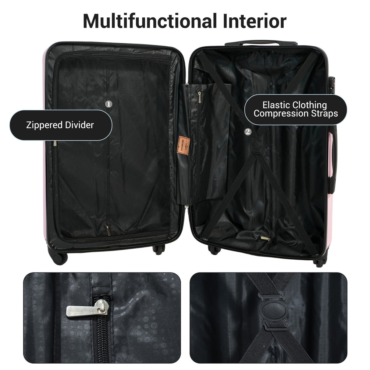 7-Piece Luggage Set ABS Lightweight & Durable with Spinner Wheels