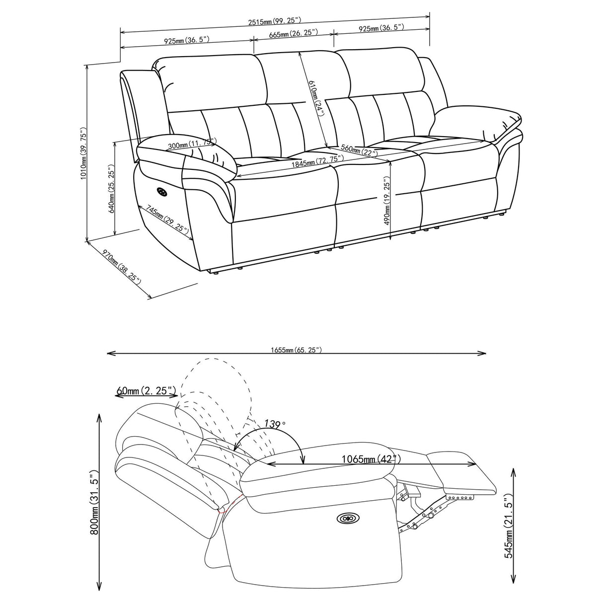 Divine - Sofa With Reclining