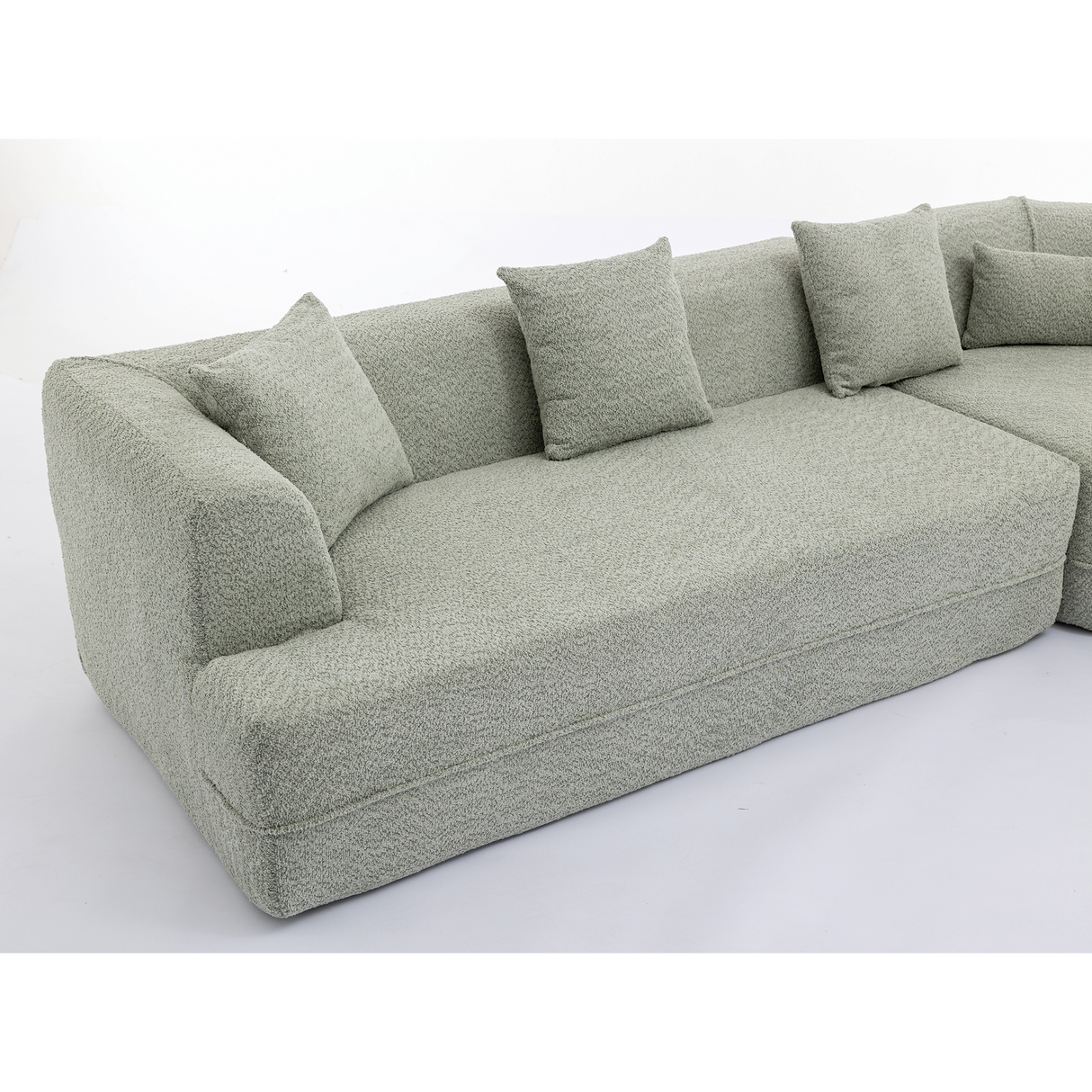 Modular Sofa Modern Minimalist Style Green Upholstered