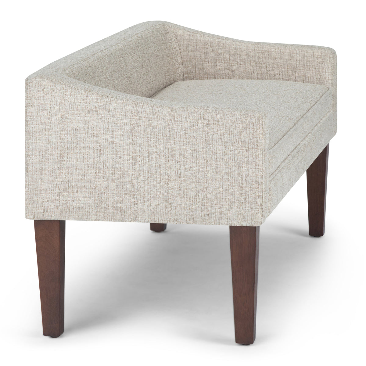 Platinum Upholstered Bench with Solid Wood Frame - Parris