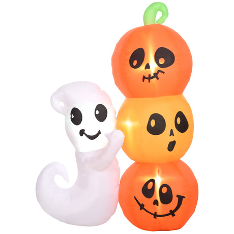 5-Foot Illuminated Halloween Ghost and Pumpkin Inflatable