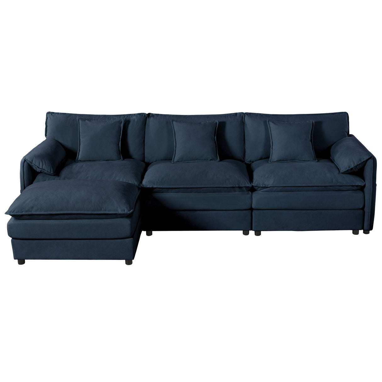 Modular Sectional SofaOversized Deep Seat L Shaped Couch Set for Living Room3-Seater Comfy Cloud Couches Chenille,Blue