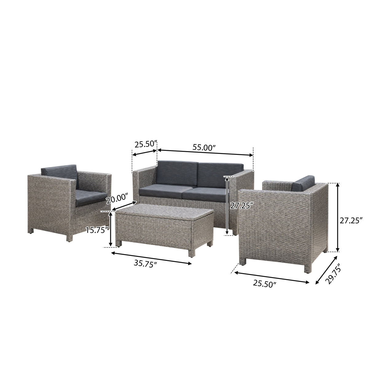 Puerta 4PC Outdoor Furniture Set by GigaTech
