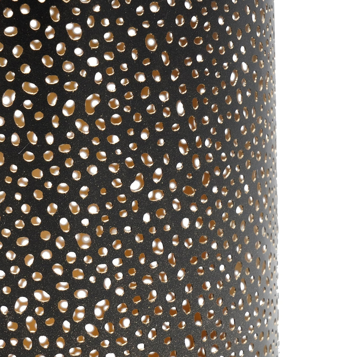 Set of 3 Pierced Metal Hurricanes in Black & Gold