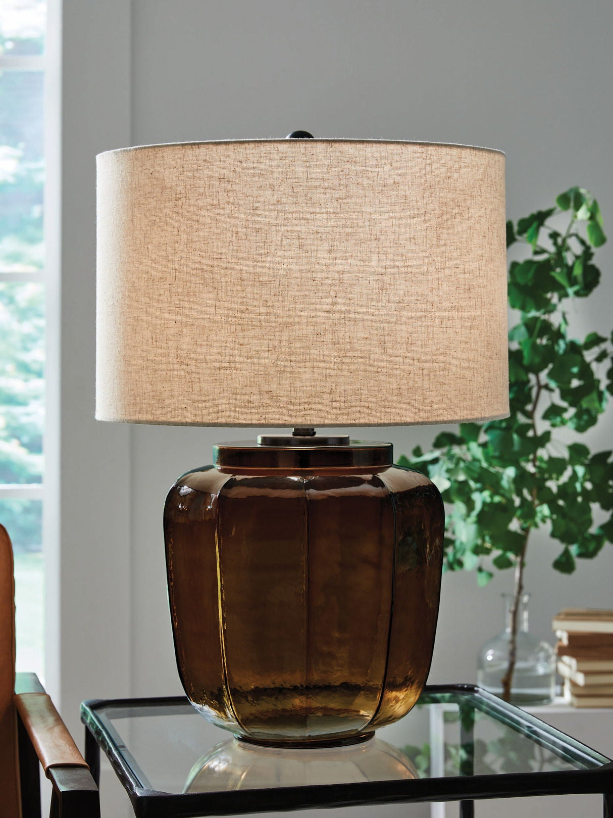 Bainmore - Glass Table Lamp - Amber