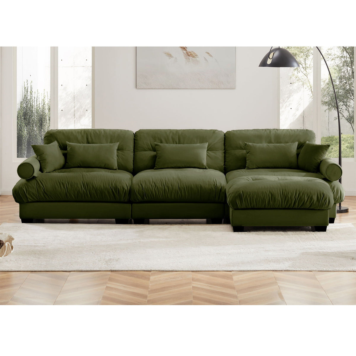 Super Comfort Oversized Modular Sectional Sofa With Movable Ottoman