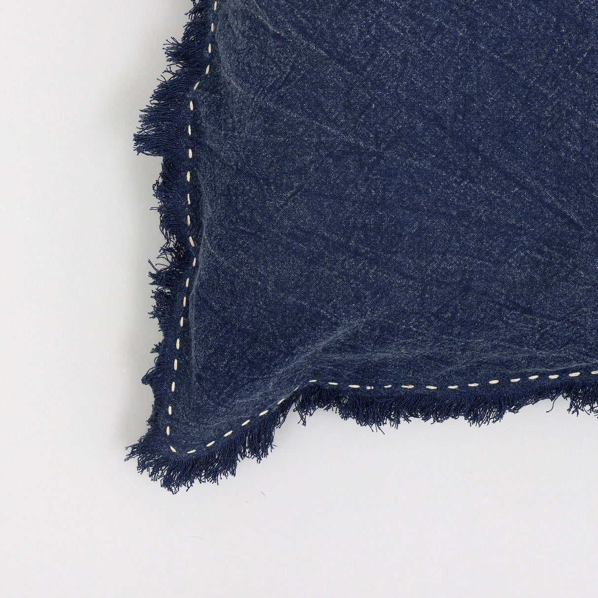 Handcrafted Cotton-Linen Fringe Throw Pillow - 22"