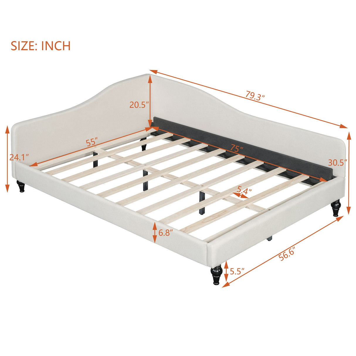 Modern L Shaped Daybed With Legs