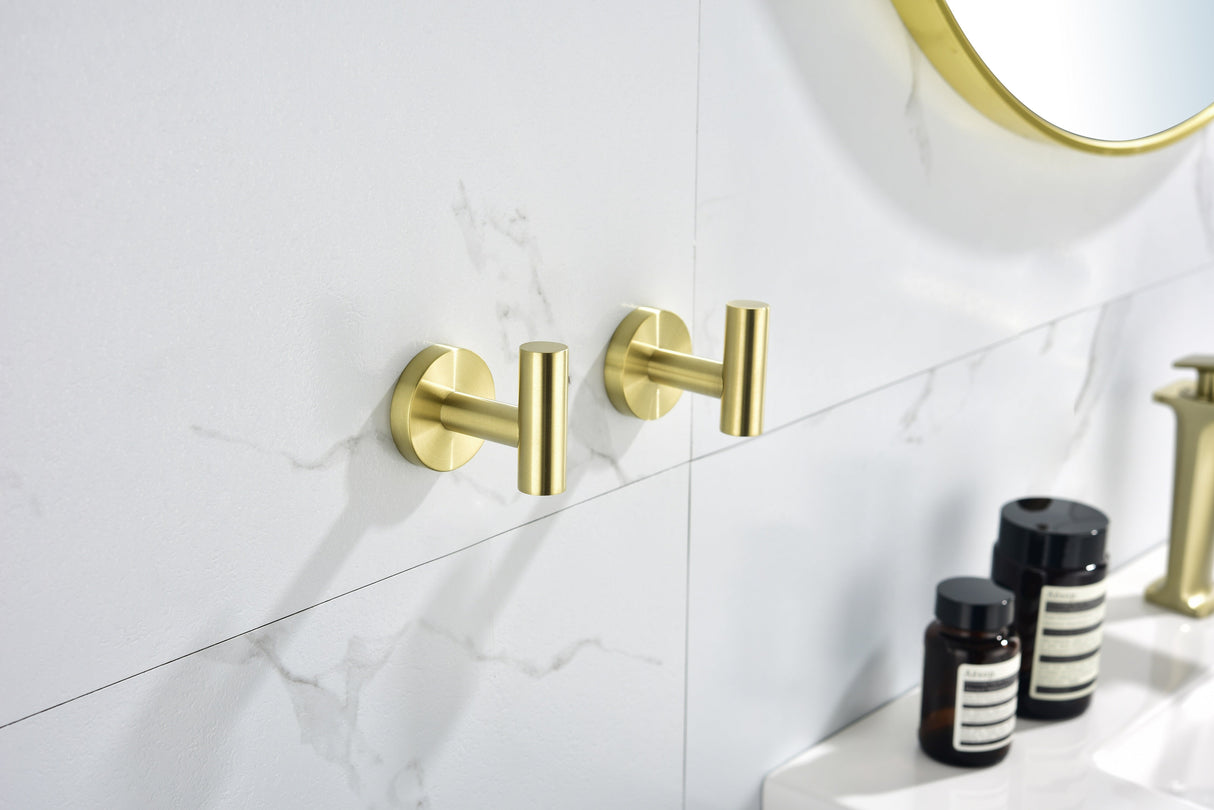 6-Pack Wall-Mounted Stainless Steel Bathroom Towel Hooks