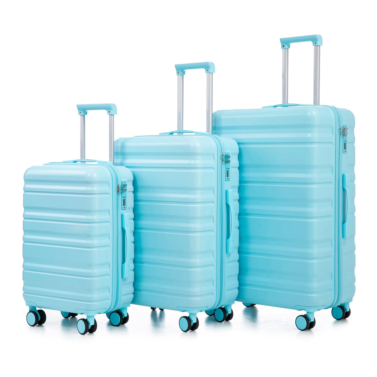 HIFINE Tourist 3-Piece ABS Spinner Wheel Luggage Set (Blue)