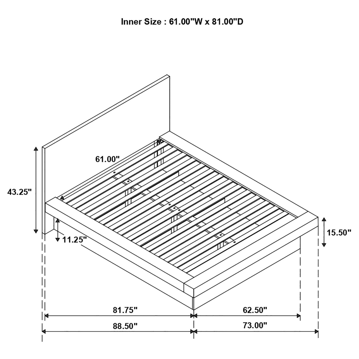 Tokyo - LED Panel Bed With Structured Headboard