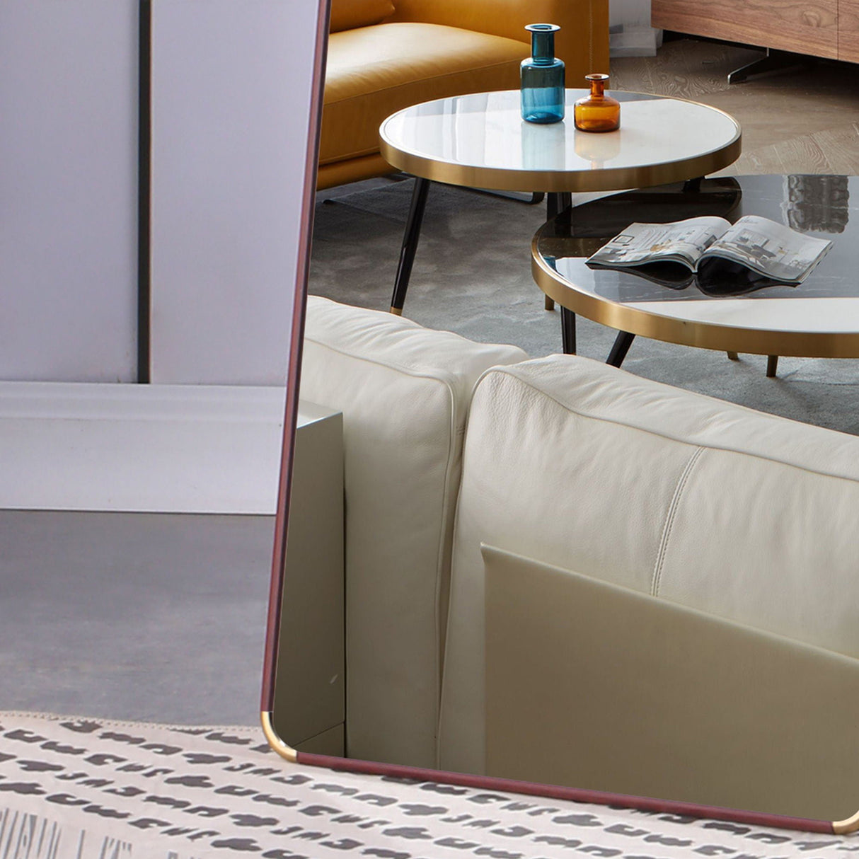 4Th Generation Floor Standing Full Length Mirror Wall Mounted Glass - Transparent