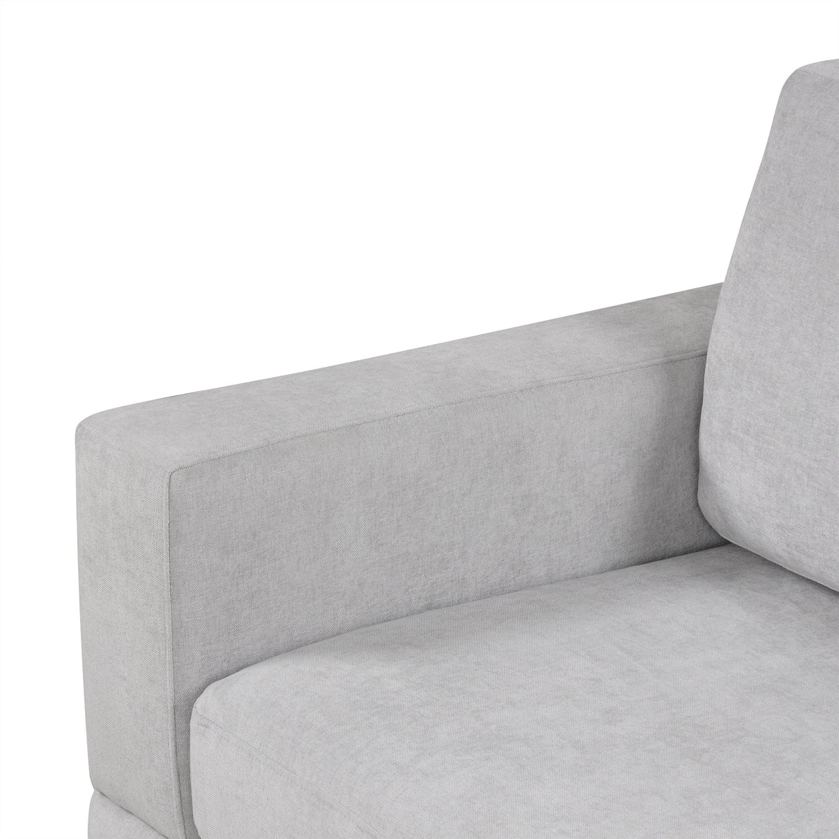 87.4' Sectional Sofa with Reversible Armrests Gray Chenille Upholstery