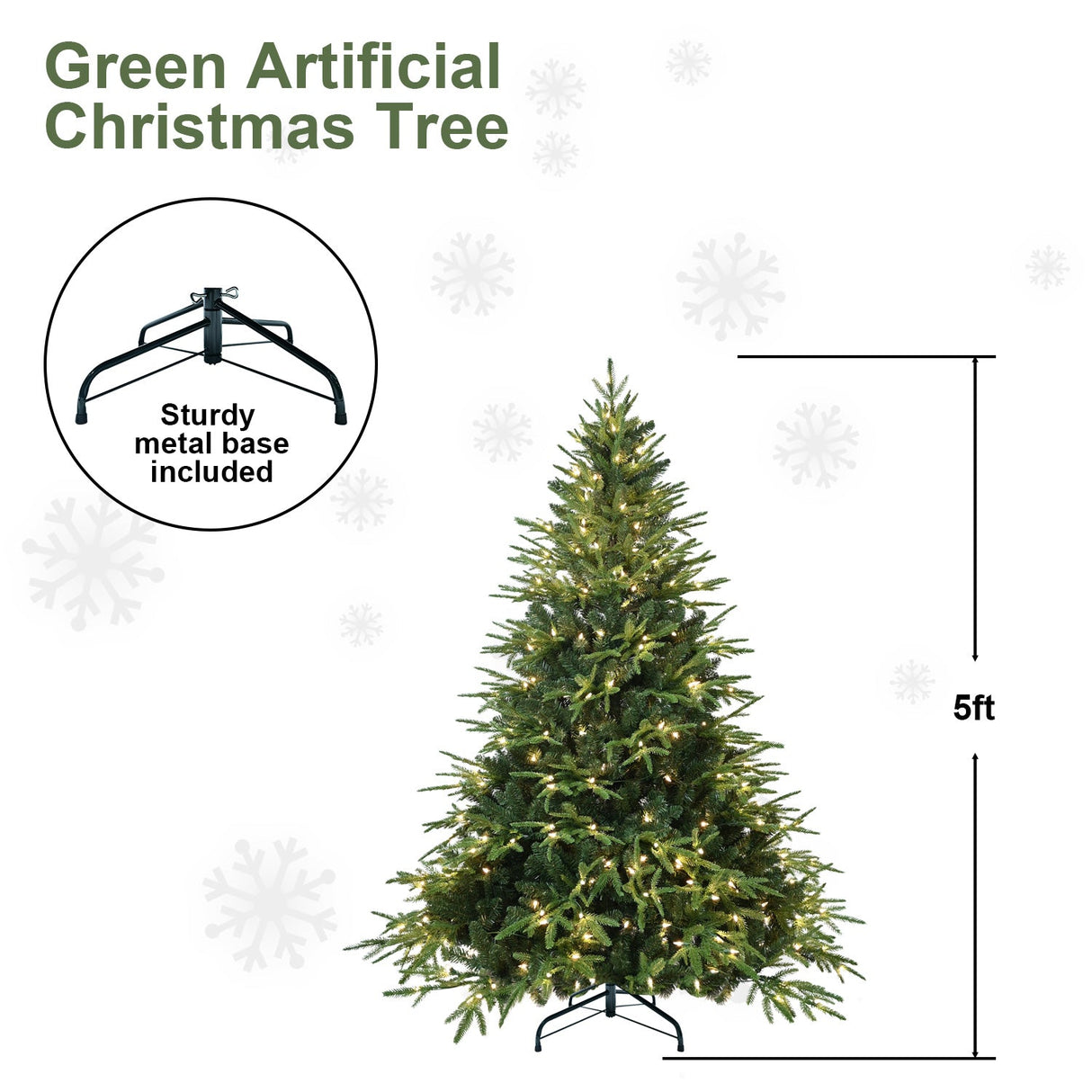 6.5ft Pre-Lit Artificial Christmas Tree with 450 Warm Lights