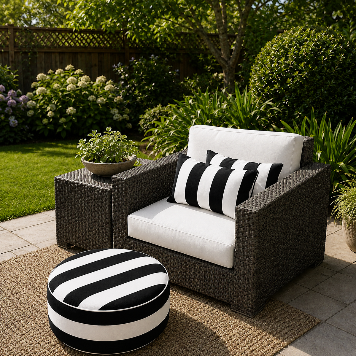 2 Pack Outdoor Lumbar Pillow with Inserts 12x20 Inch