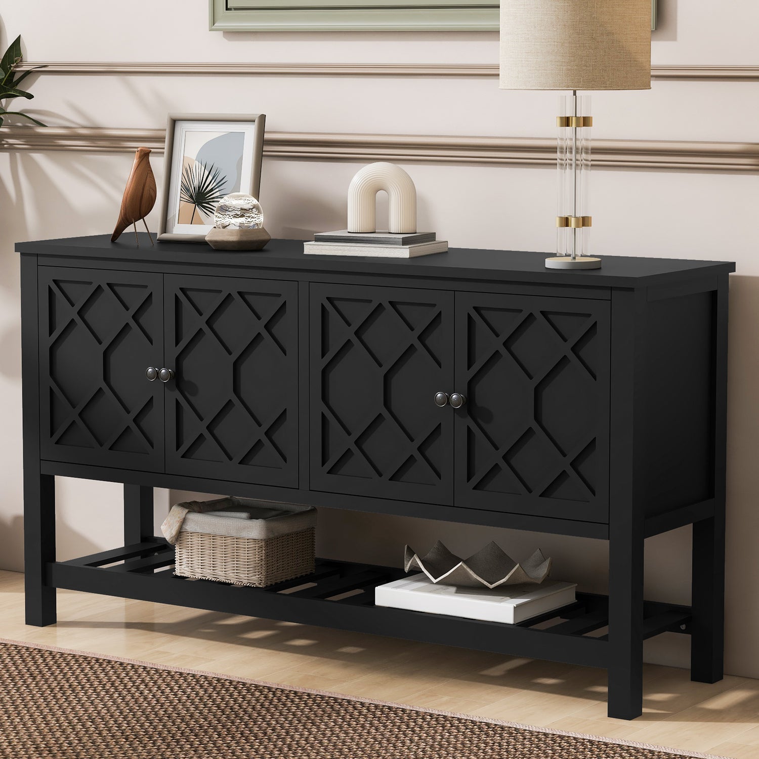 The-Polygonal-Geometric-Entryway-Table-with-Bottom-Shelf-Entryway-Tables