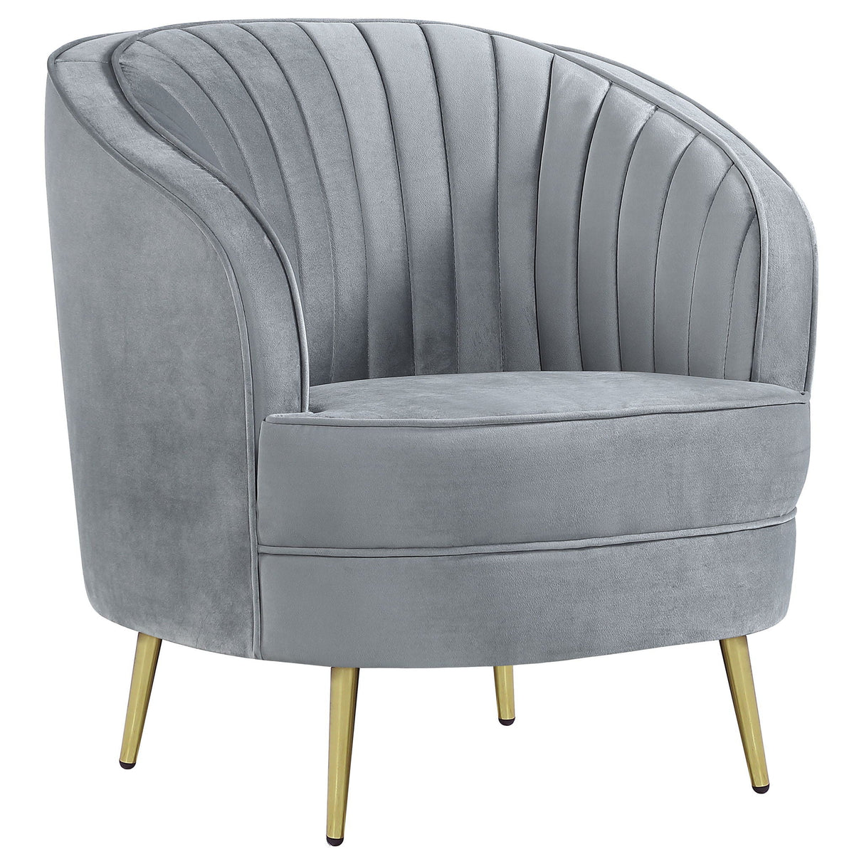 Sophia - 3 Piece Upholstered Channel Tufted Sofa Set - Gray