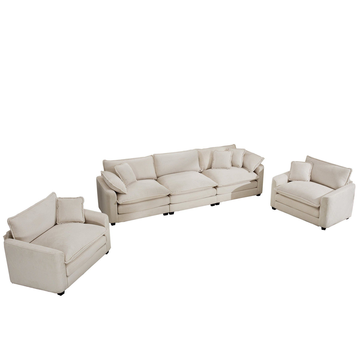 Elegant Oversized Sectional Sofa Set With Deep Seats And Flexible Layout
