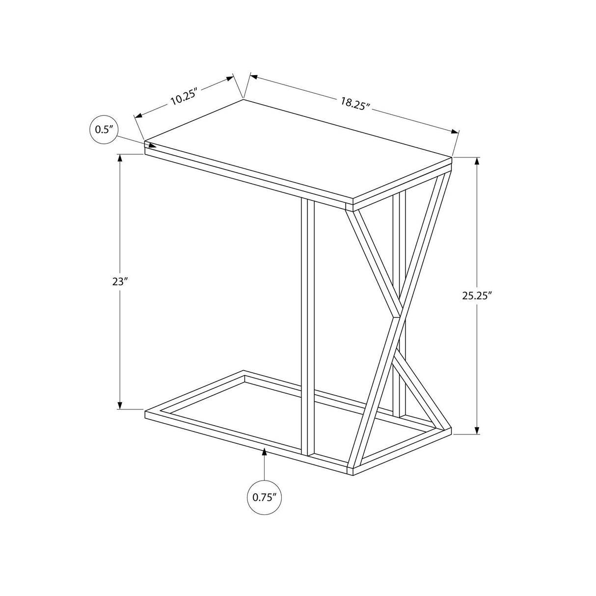 Accent Table C - Shaped, Contemporary & Modern