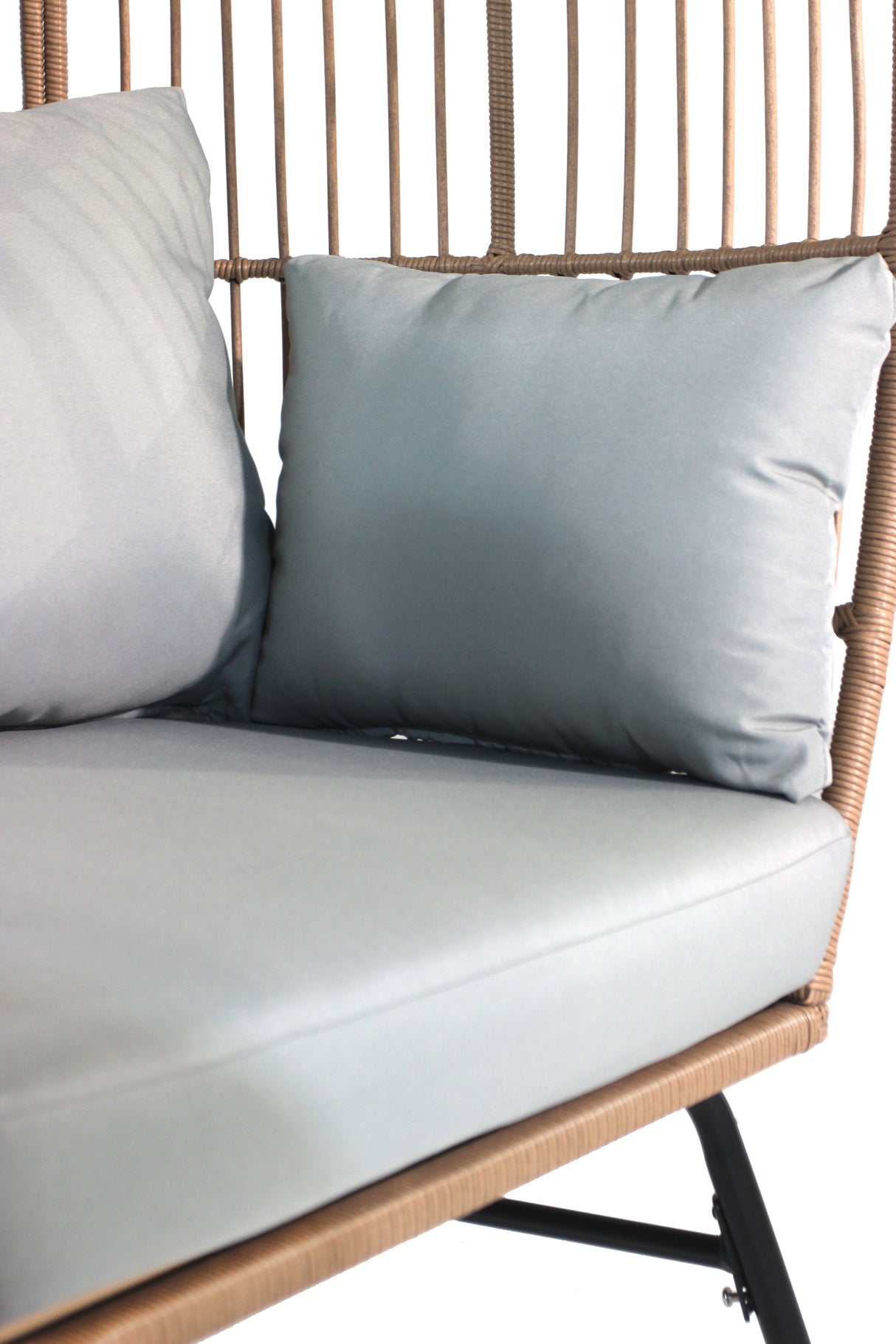 Outdoor garden wicker egg chair and footstool patio chaise