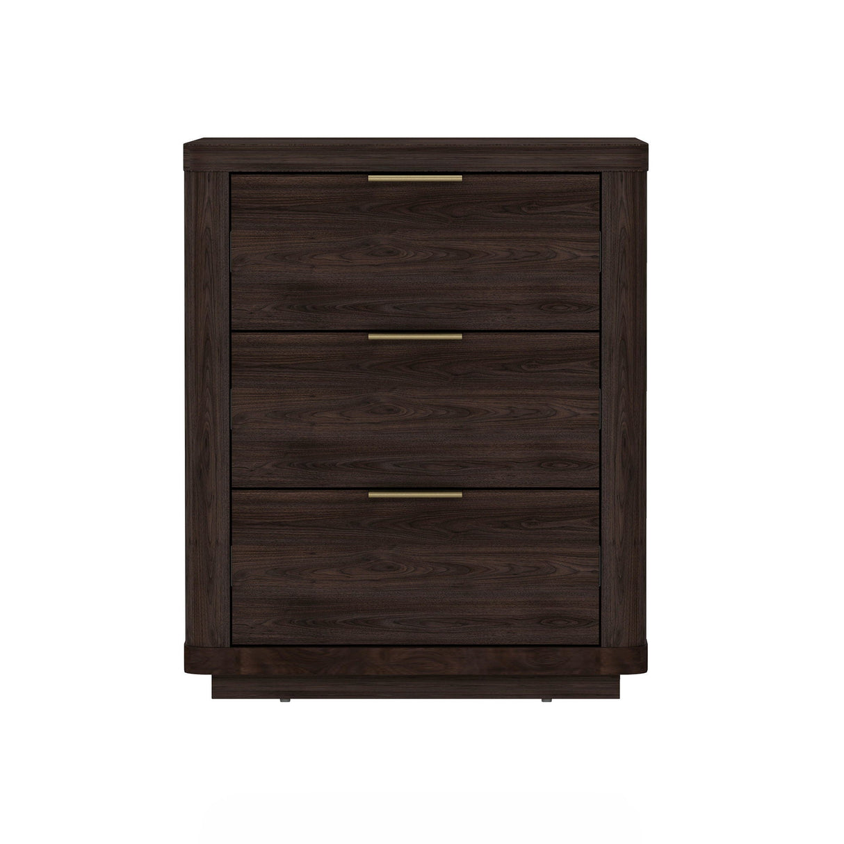 Evelyn - Nightstand With 3 Drawers, Smooth Rounded Edges