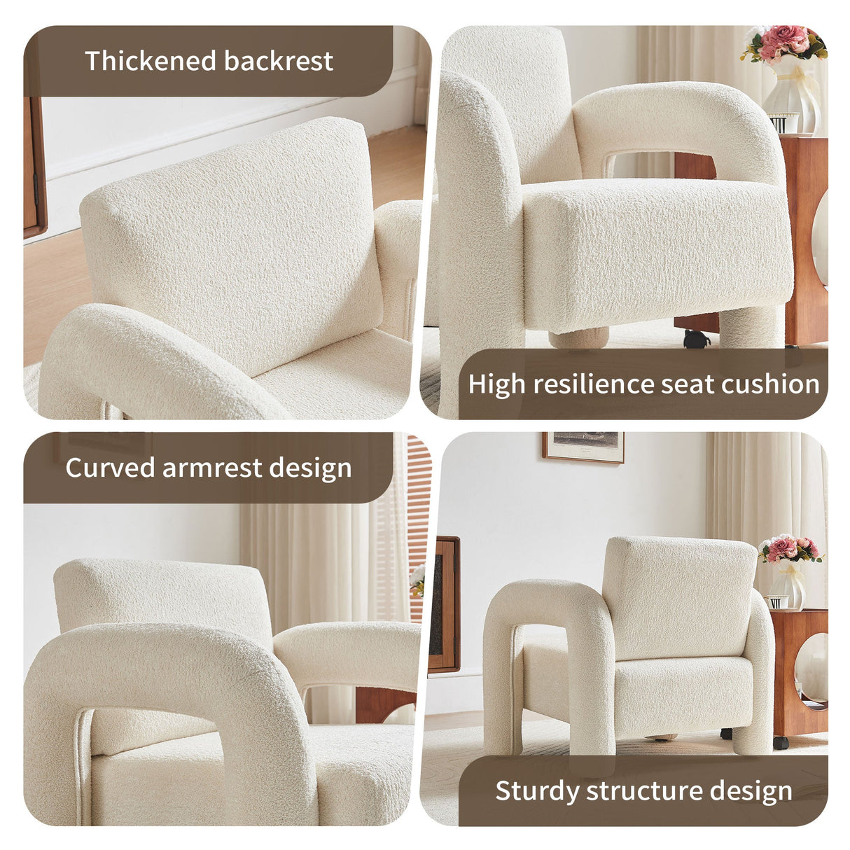 Modern Velvet Fabric Accent Chair