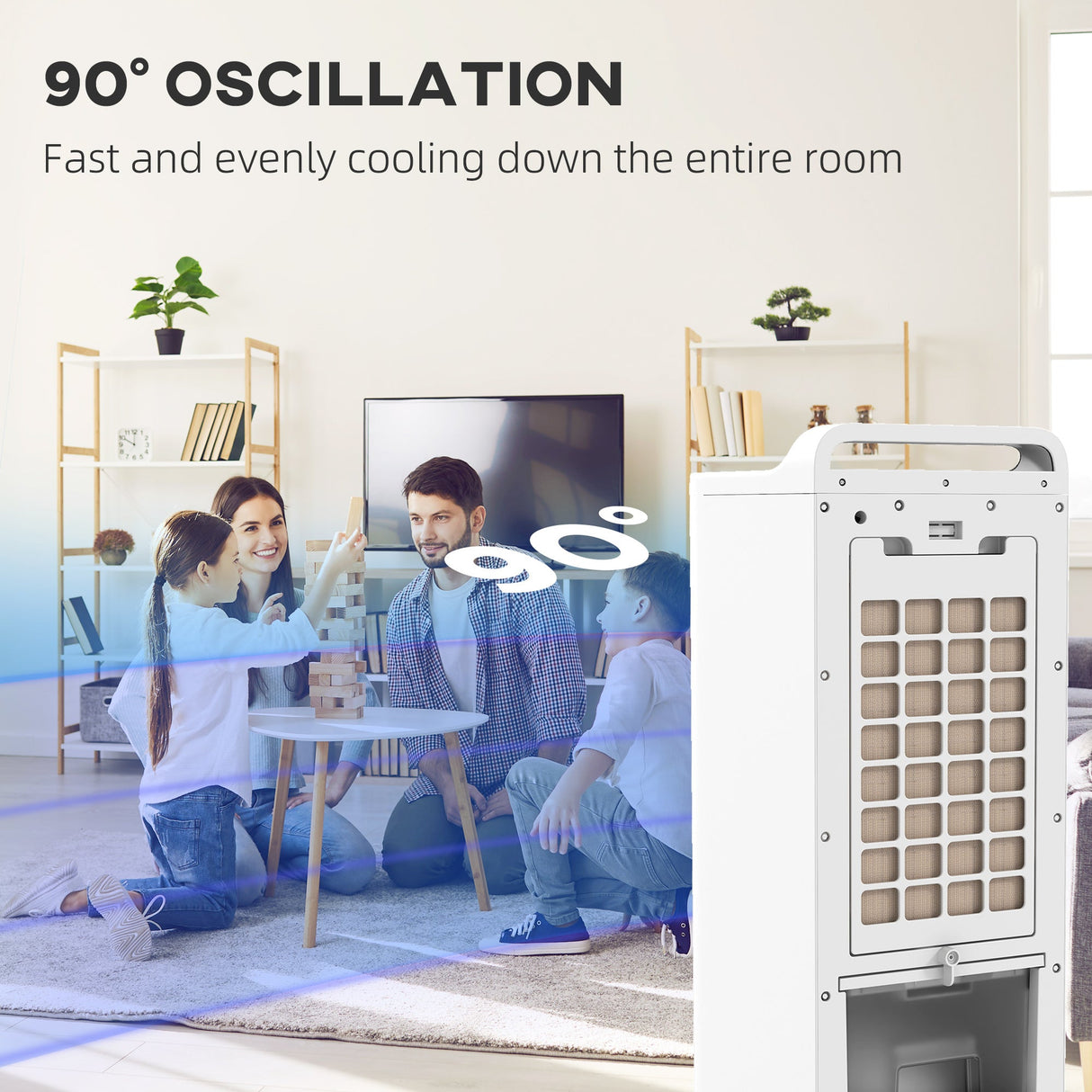 HOMCOM 26" Evaporative Air Cooler with Ice Packs