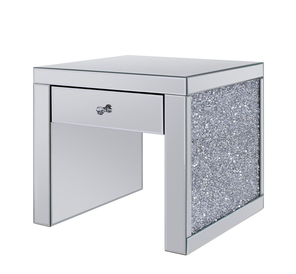 Noralie Mirrored & Faux Diamonds End Table