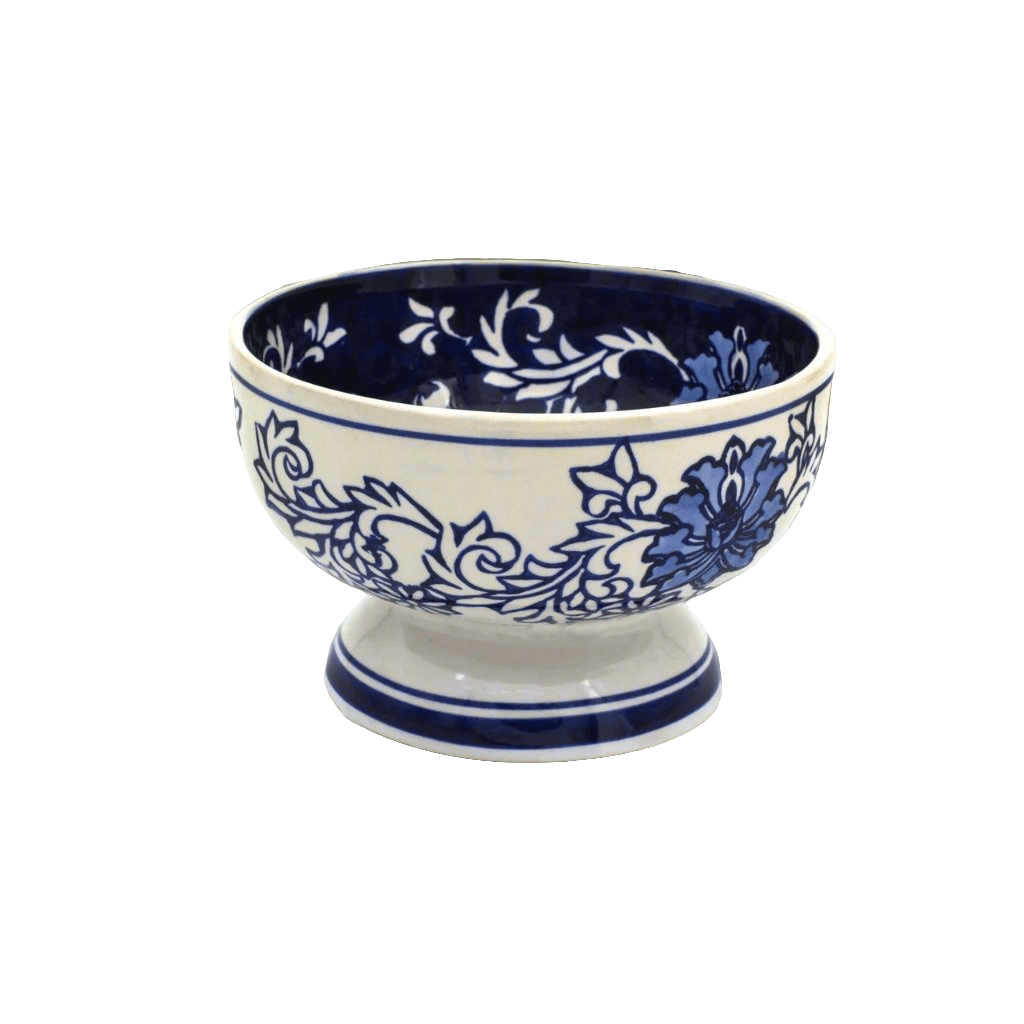 Blue Garden Decorative Bowl – Hand-Painted Ceramic Accent