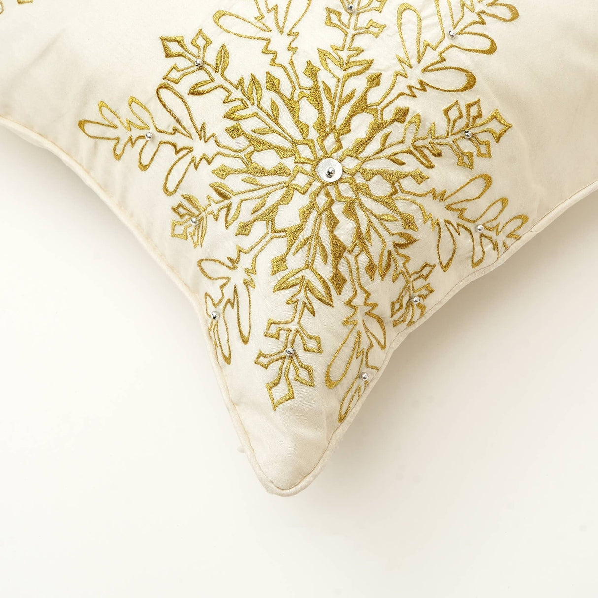 Handcrafted Snowflake Beaded Holiday Pillow