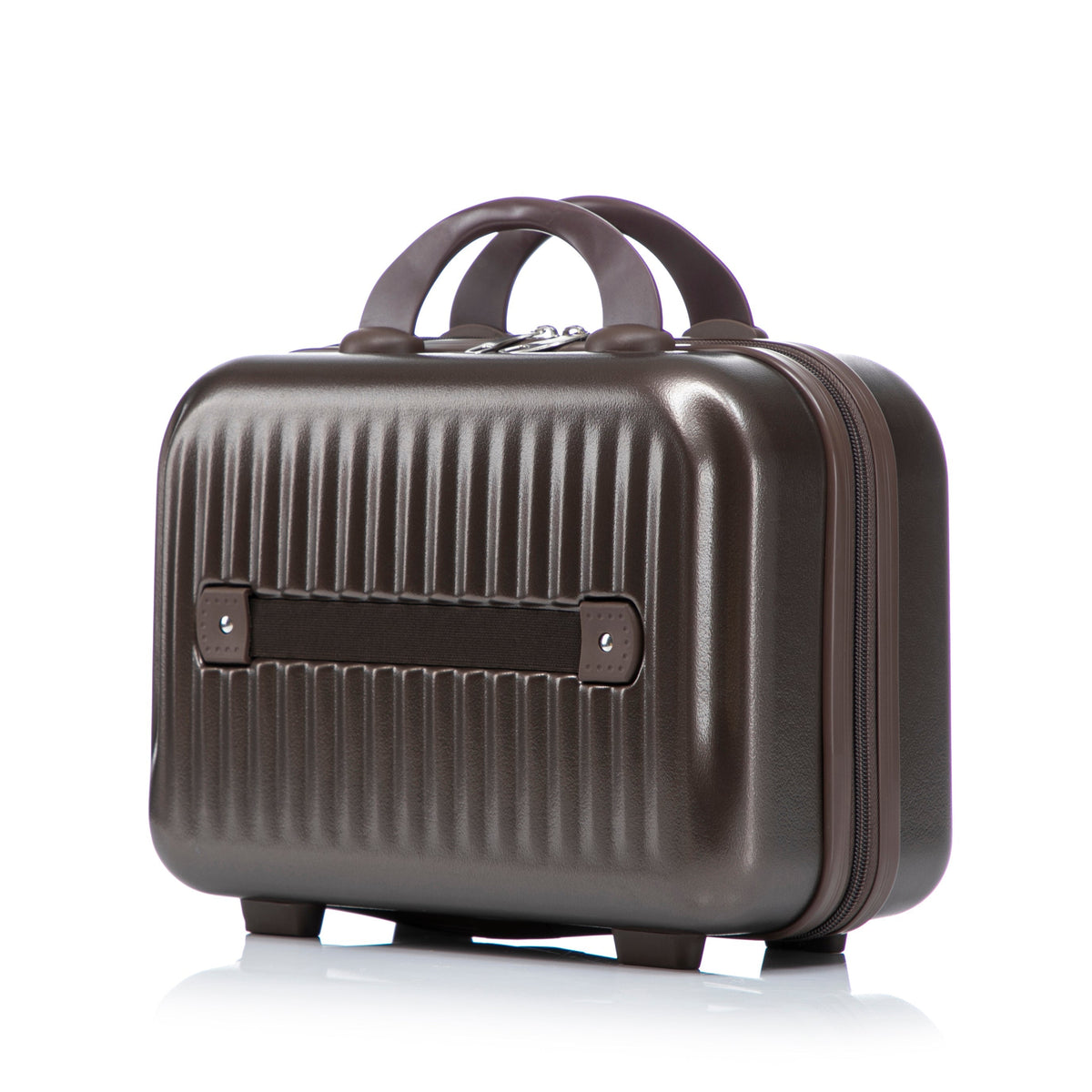 ABS Spinner Wheel Luggage Set with Cosmetic Case - Brown