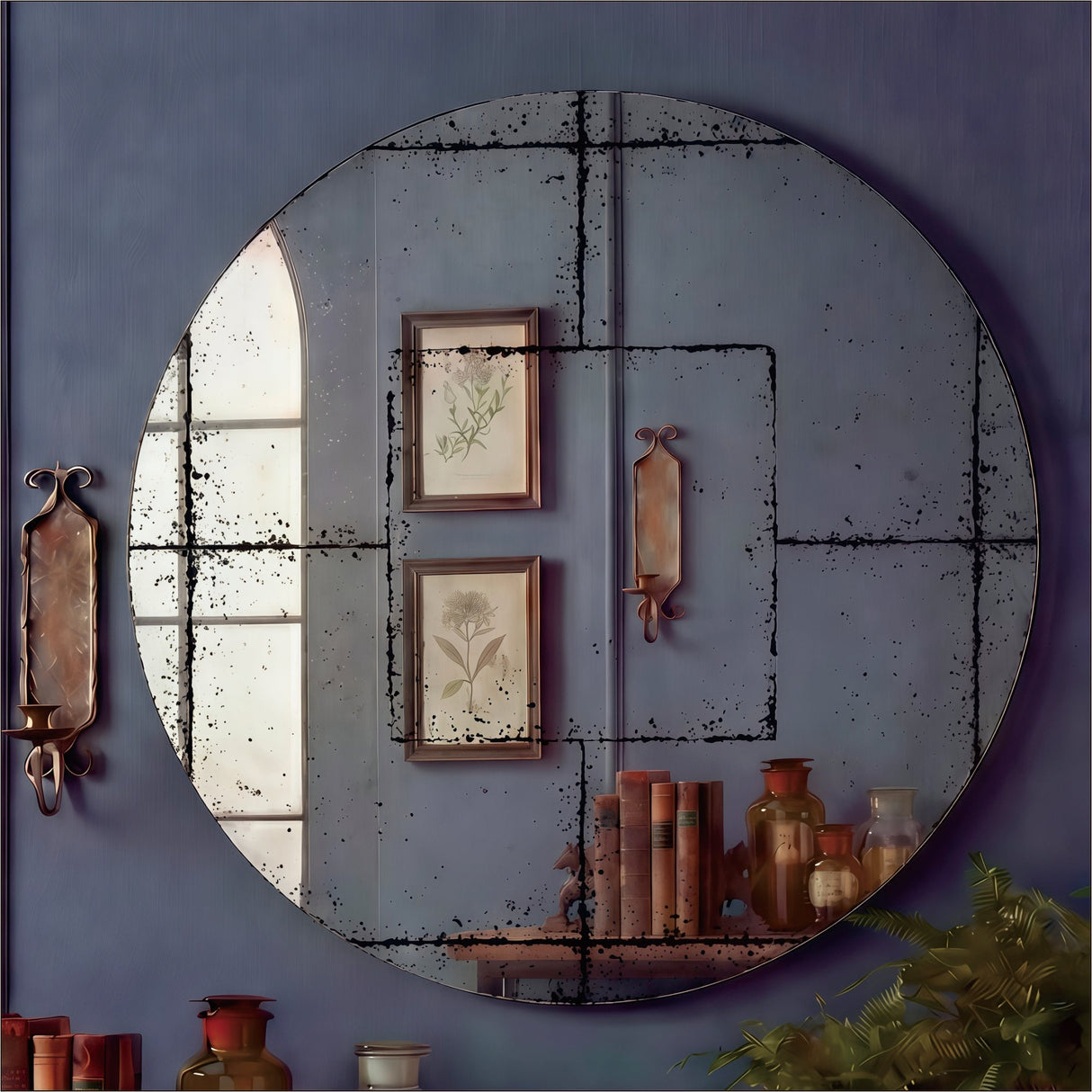 Round Wall-Mounted Mirror