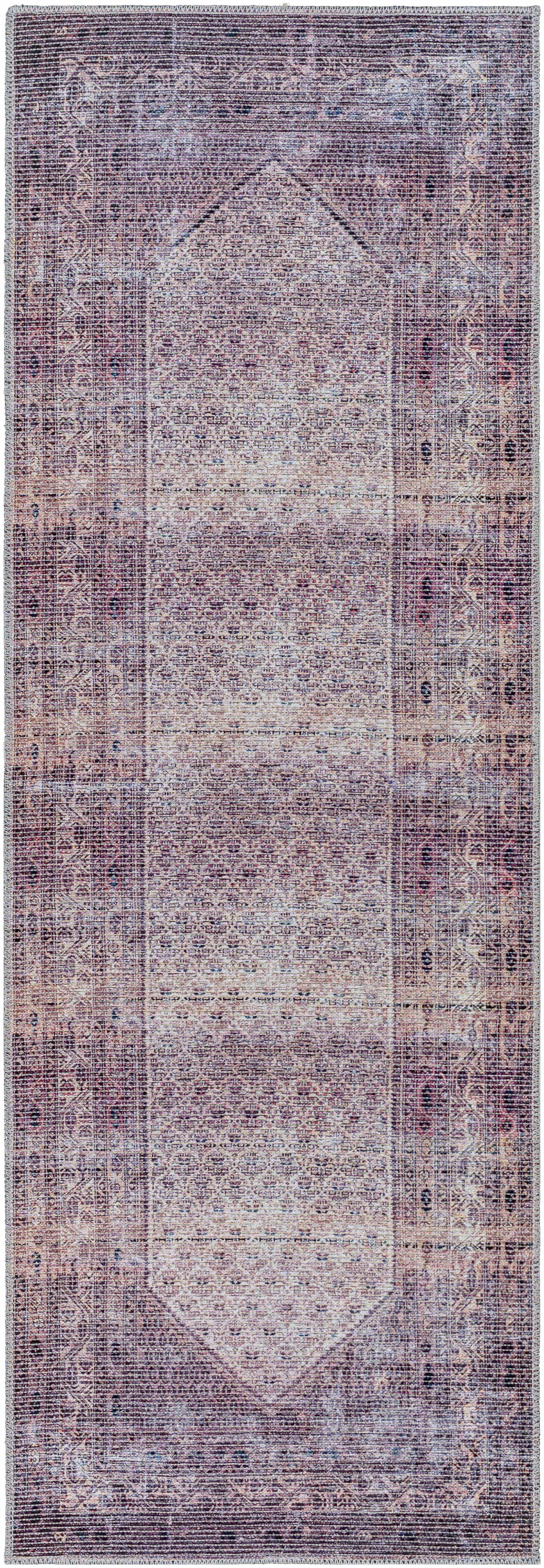Dusty Pink Bagacay Distressed Washable Area Rug - Clearance
